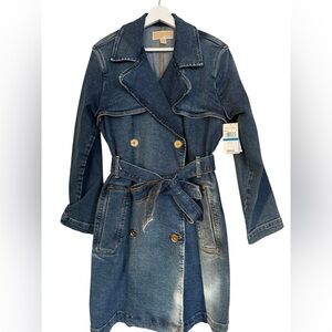 MICHAEL Michael Kors Denim Trench Coat NWT
